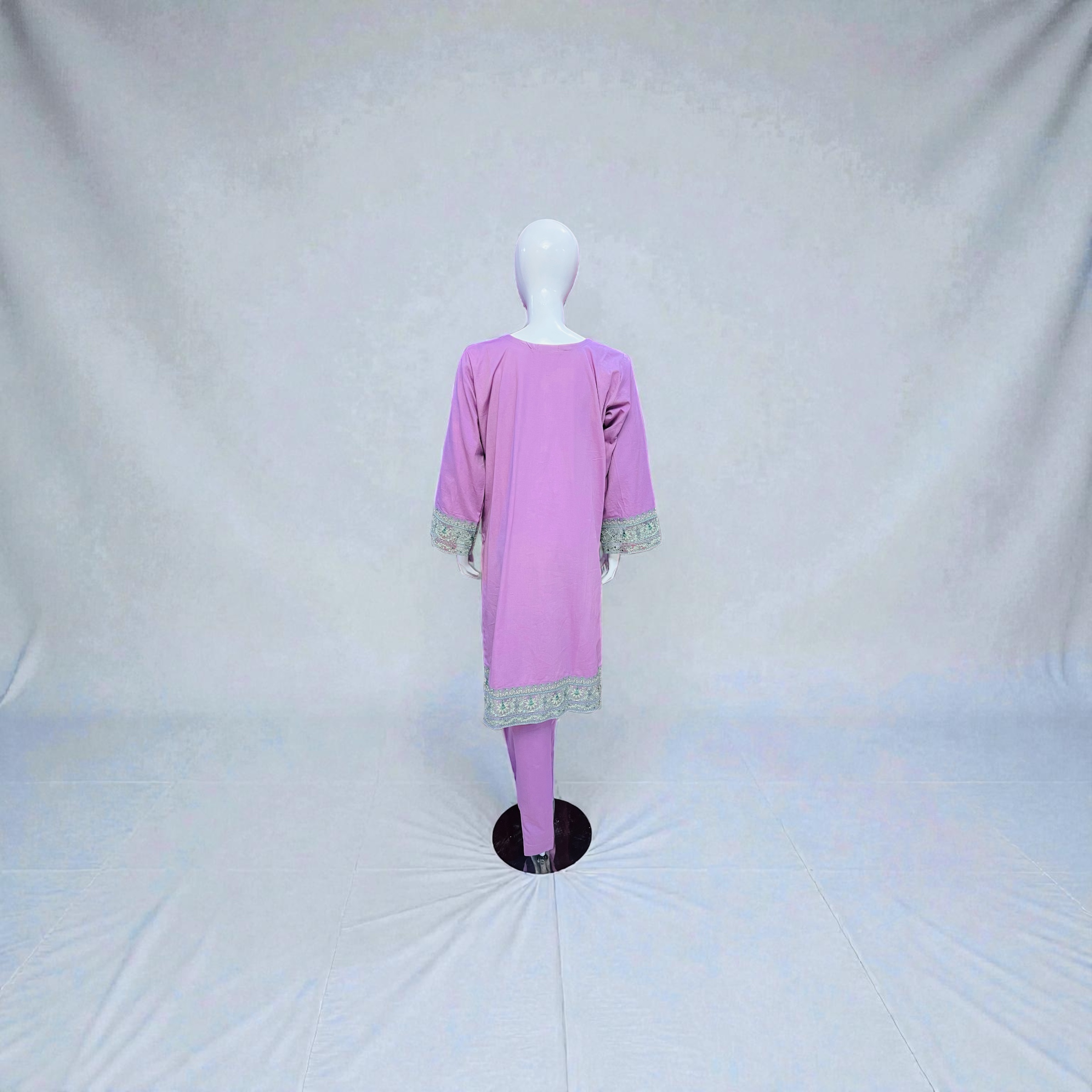 Embroidered Mauve 2PC